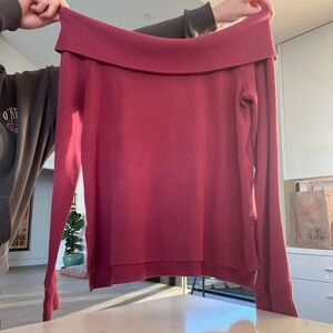 Abercrombie & Fitch muted pink off the shoulder sweater